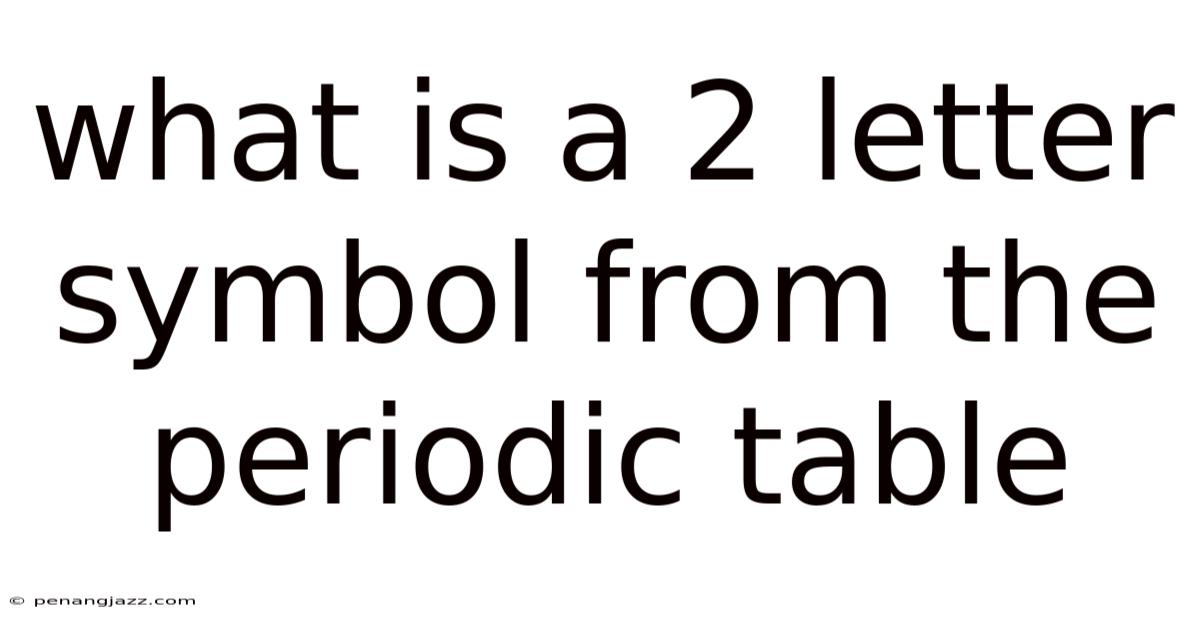 What Is A 2 Letter Symbol From The Periodic Table