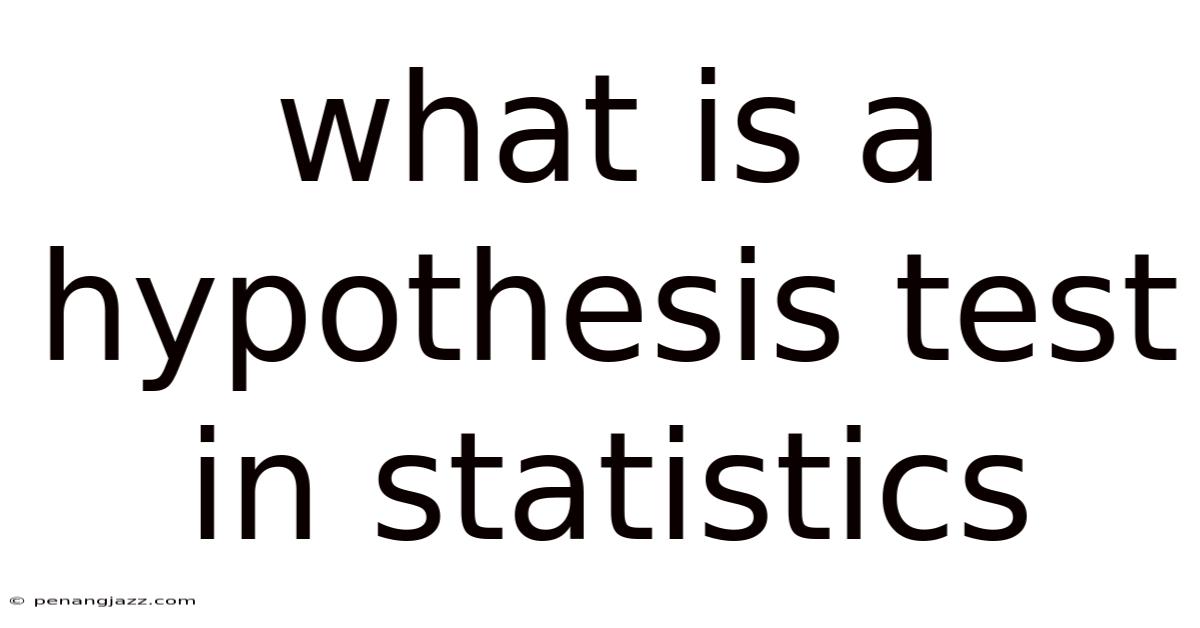 What Is A Hypothesis Test In Statistics
