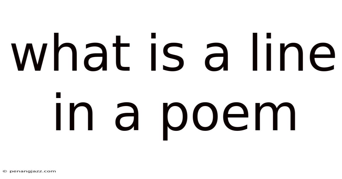 What Is A Line In A Poem