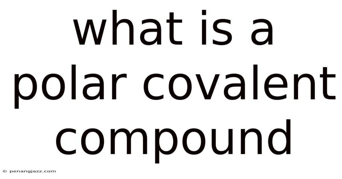 What Is A Polar Covalent Compound