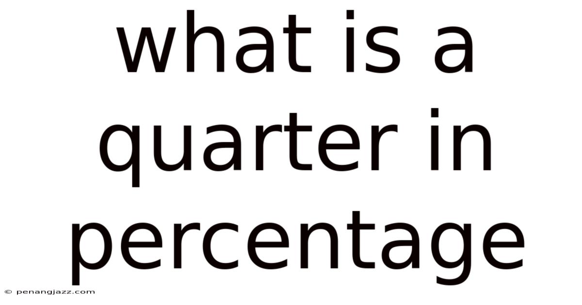 What Is A Quarter In Percentage