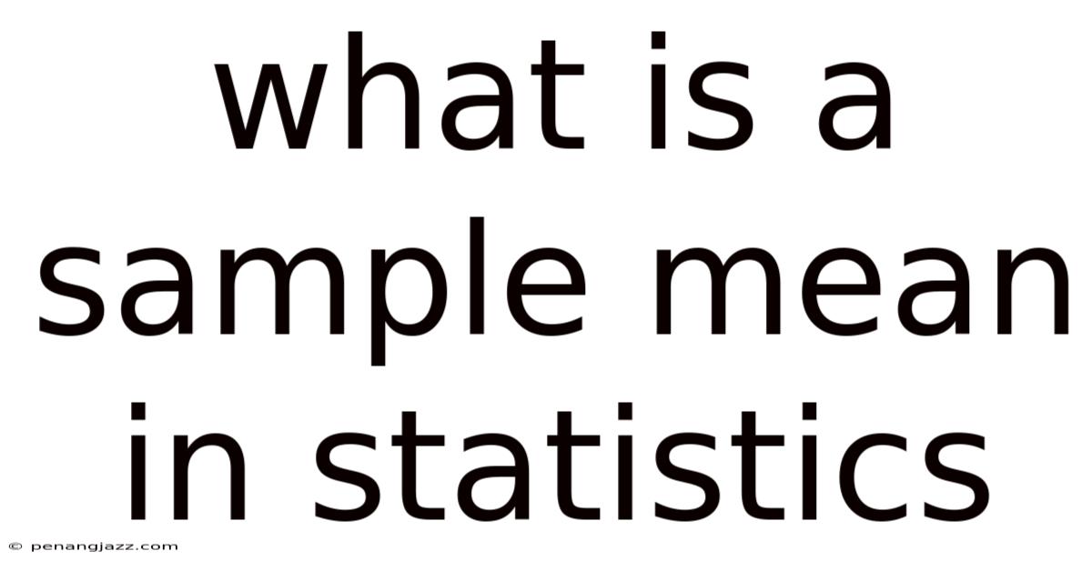 What Is A Sample Mean In Statistics