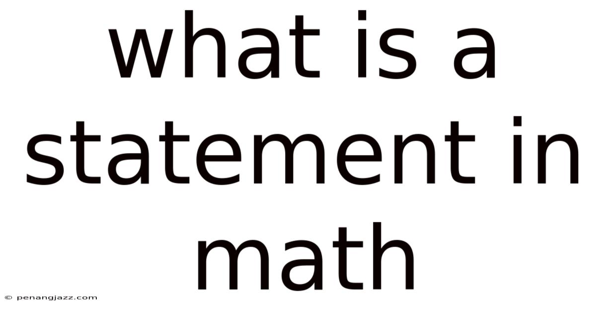 What Is A Statement In Math