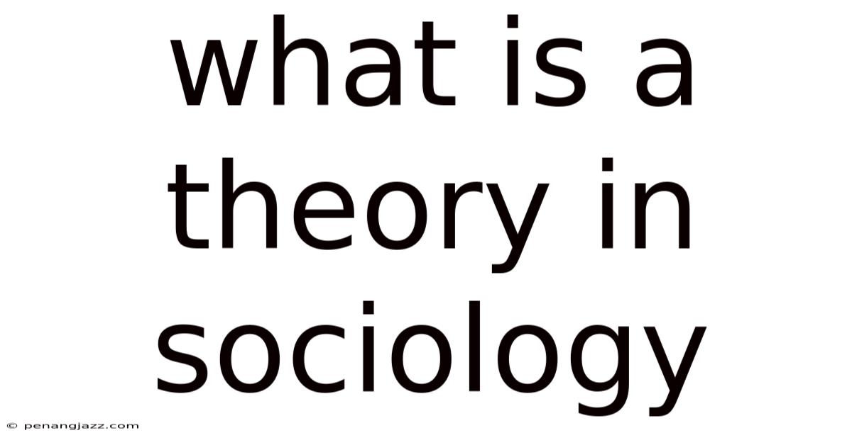 What Is A Theory In Sociology