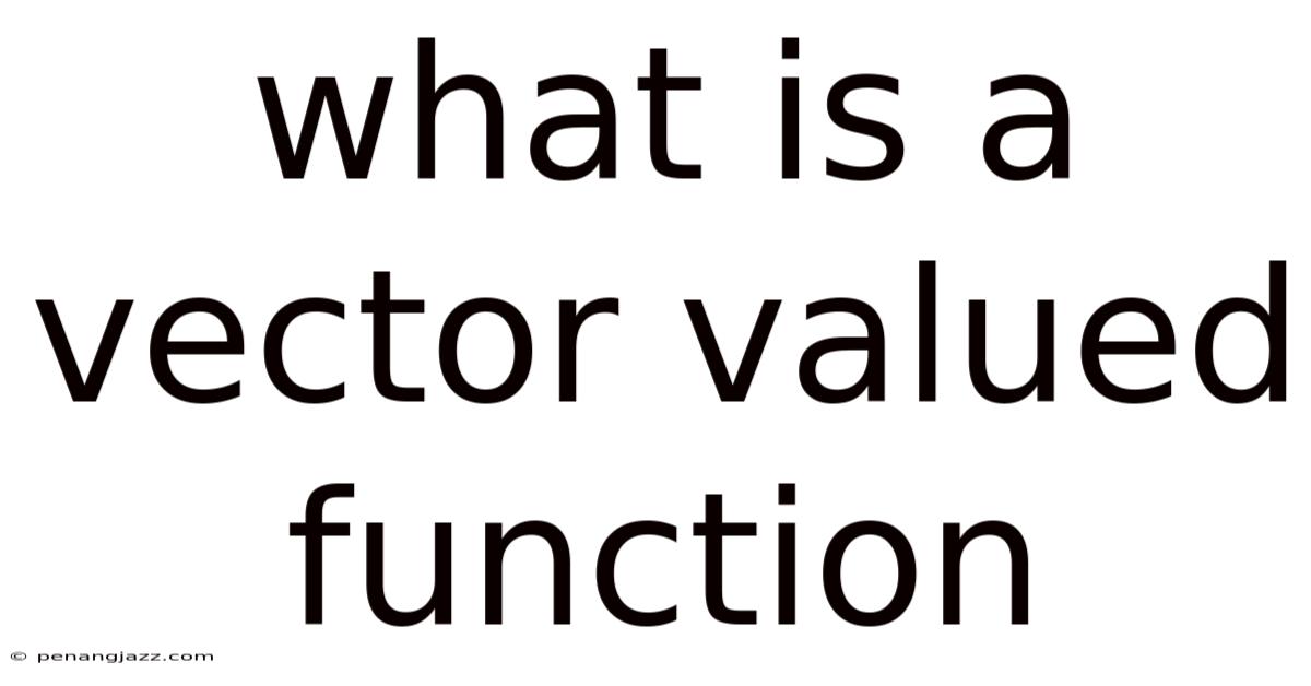 What Is A Vector Valued Function