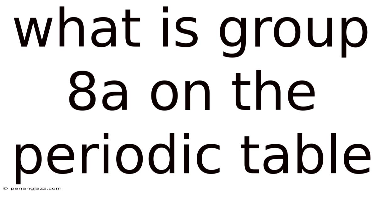 What Is Group 8a On The Periodic Table
