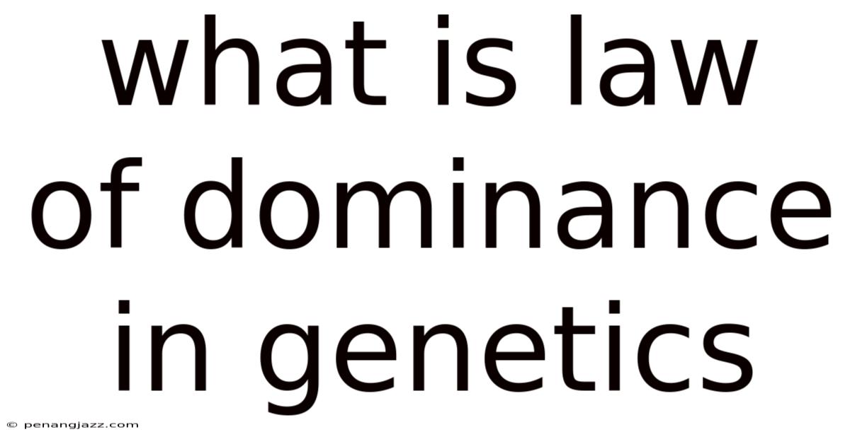 What Is Law Of Dominance In Genetics