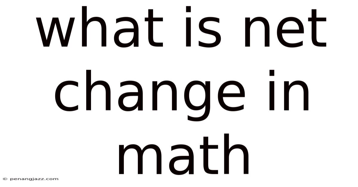 What Is Net Change In Math