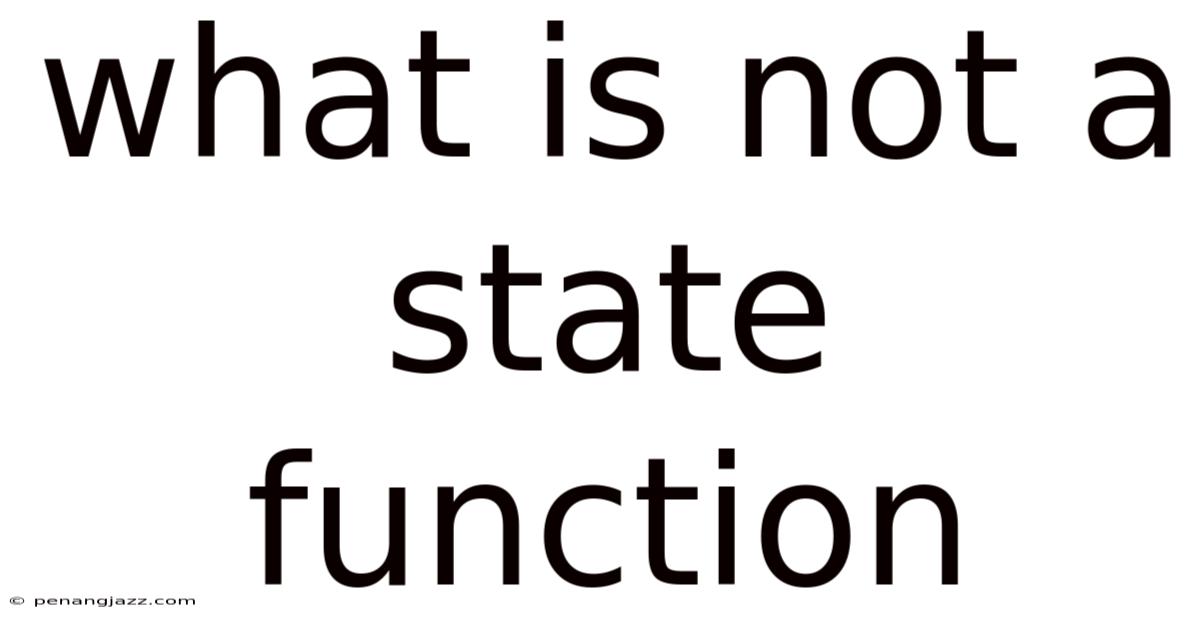 What Is Not A State Function