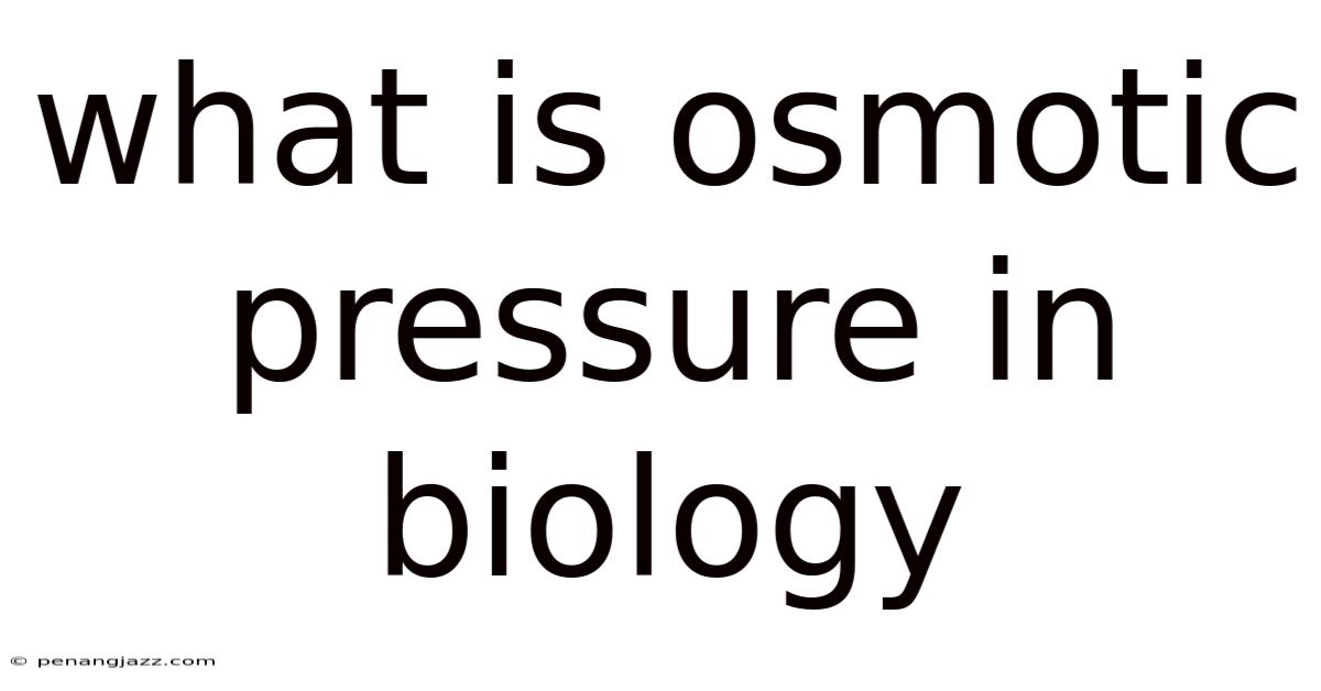 What Is Osmotic Pressure In Biology