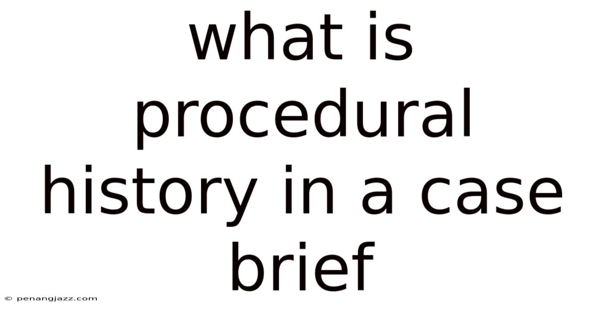 What Is Procedural History In A Case Brief