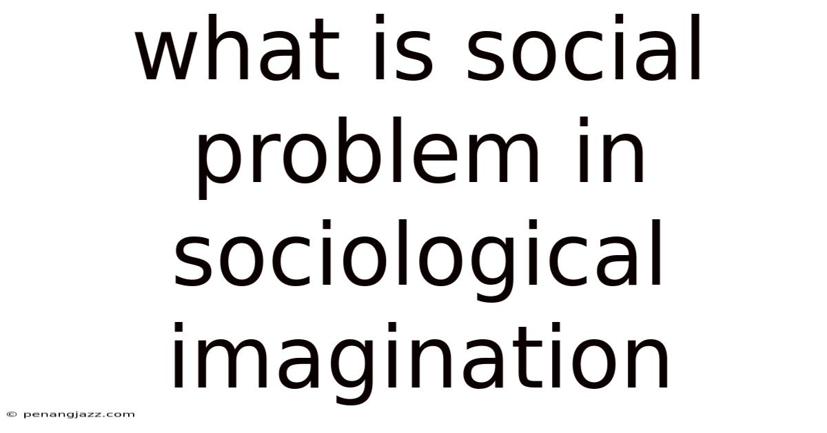 What Is Social Problem In Sociological Imagination