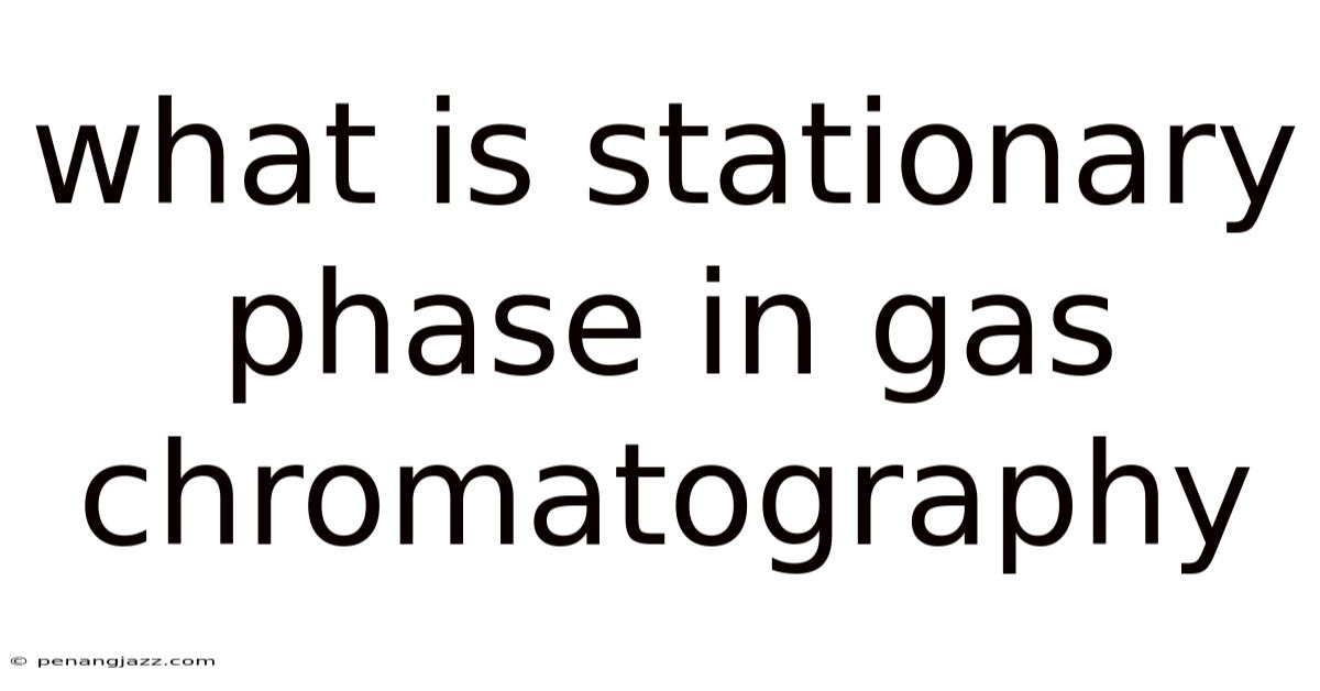 What Is Stationary Phase In Gas Chromatography