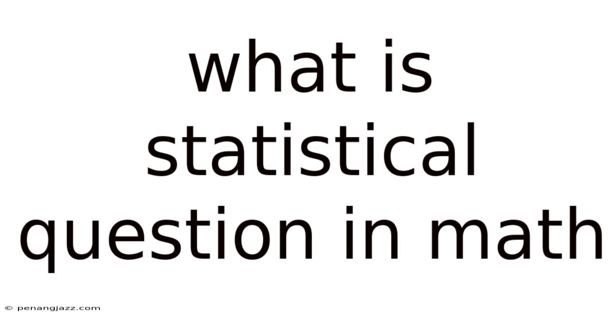 What Is Statistical Question In Math