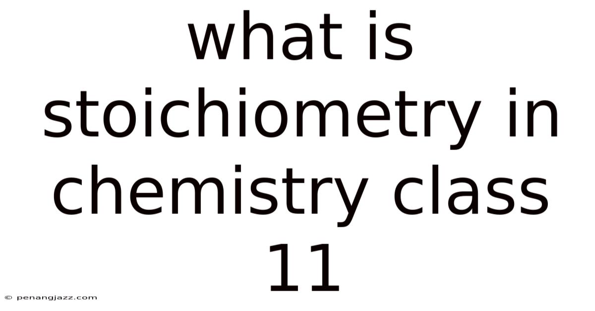 What Is Stoichiometry In Chemistry Class 11