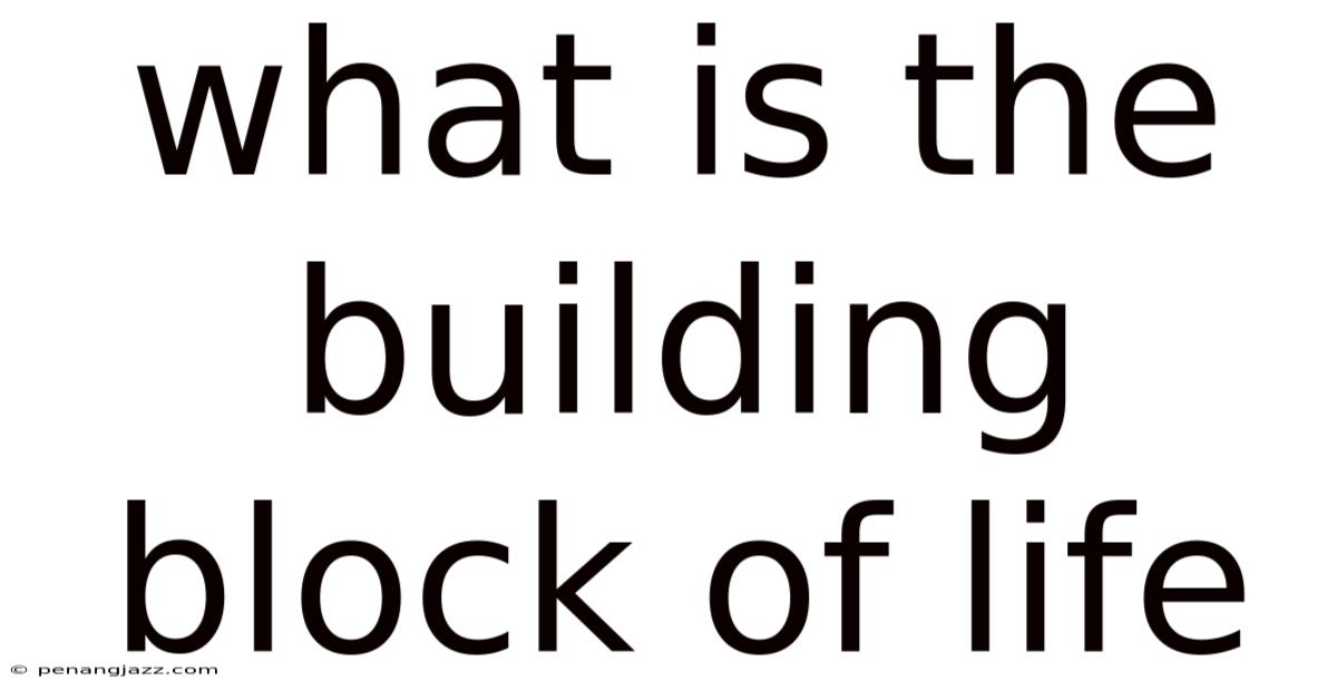 What Is The Building Block Of Life