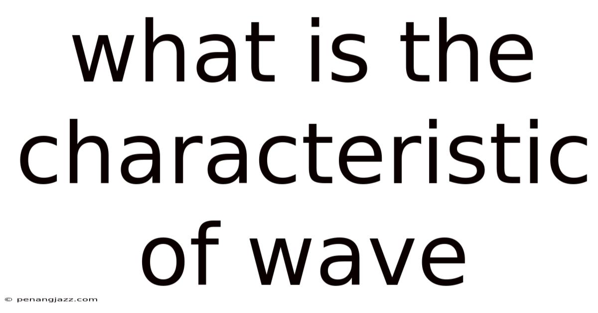 What Is The Characteristic Of Wave