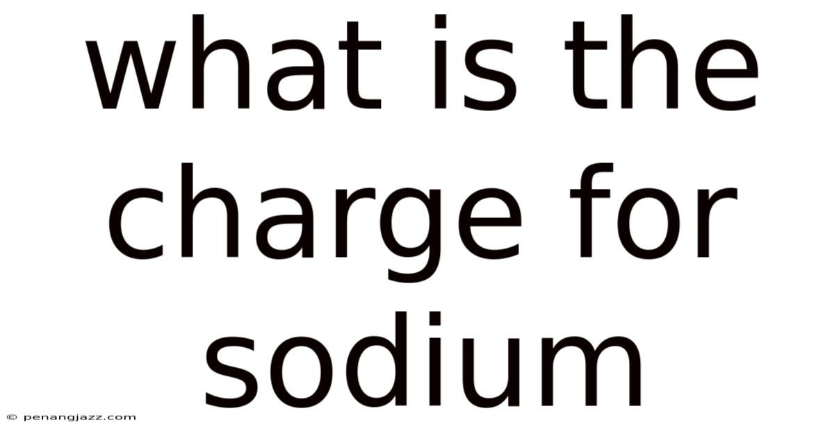 What Is The Charge For Sodium