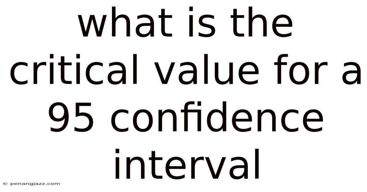 What Is The Critical Value For A 95 Confidence Interval