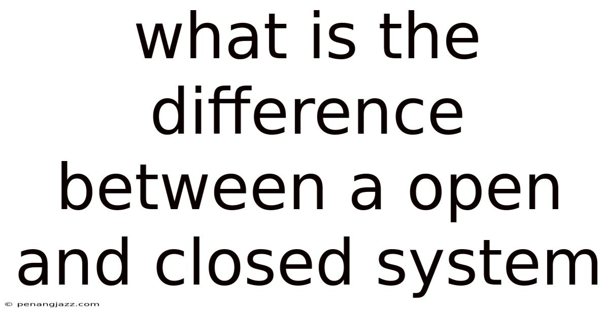 What Is The Difference Between A Open And Closed System