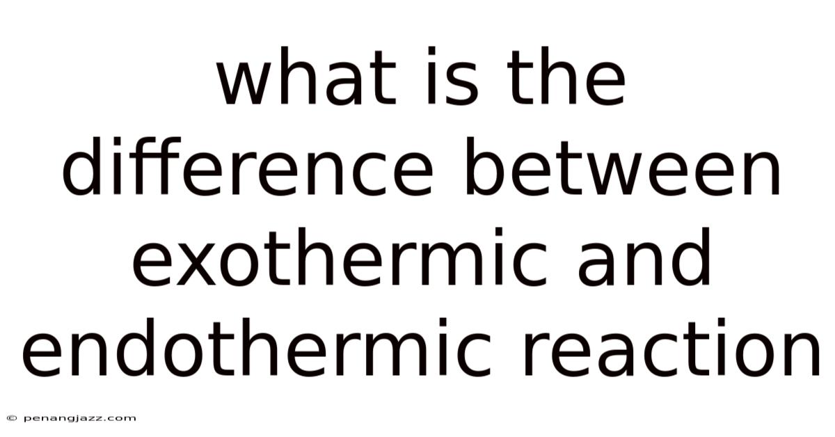 What Is The Difference Between Exothermic And Endothermic Reaction