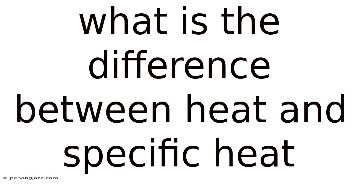 What Is The Difference Between Heat And Specific Heat