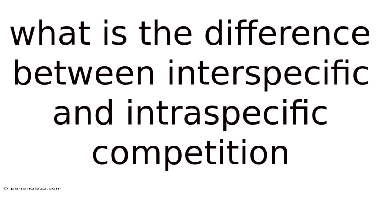 What Is The Difference Between Interspecific And Intraspecific Competition