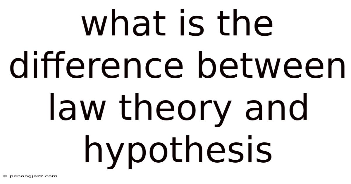 What Is The Difference Between Law Theory And Hypothesis
