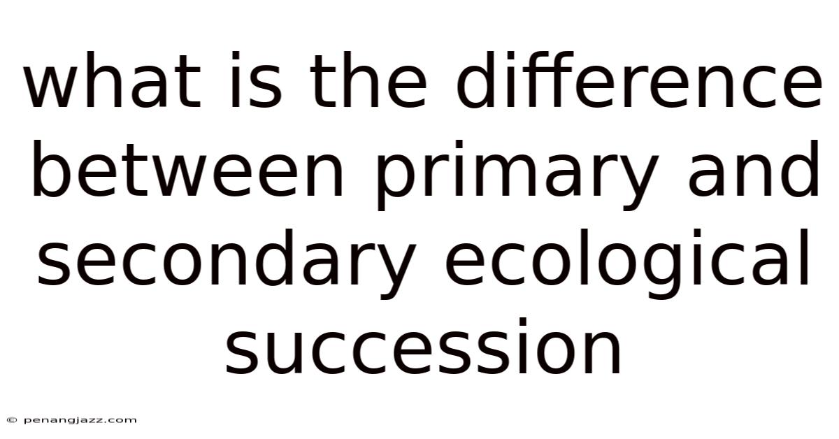 What Is The Difference Between Primary And Secondary Ecological Succession