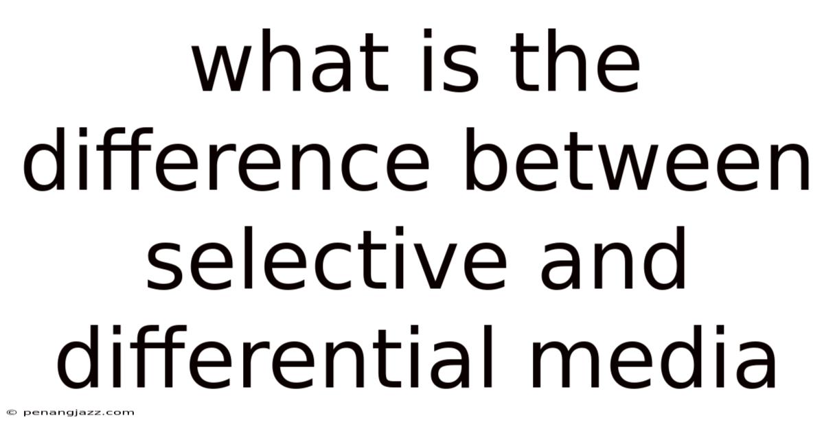 What Is The Difference Between Selective And Differential Media