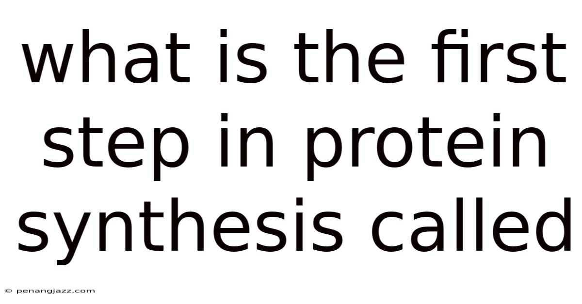 What Is The First Step In Protein Synthesis Called
