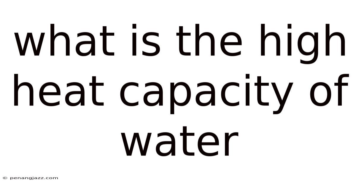 What Is The High Heat Capacity Of Water