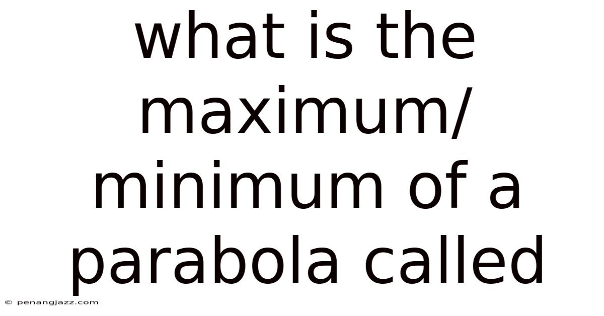 What Is The Maximum/minimum Of A Parabola Called