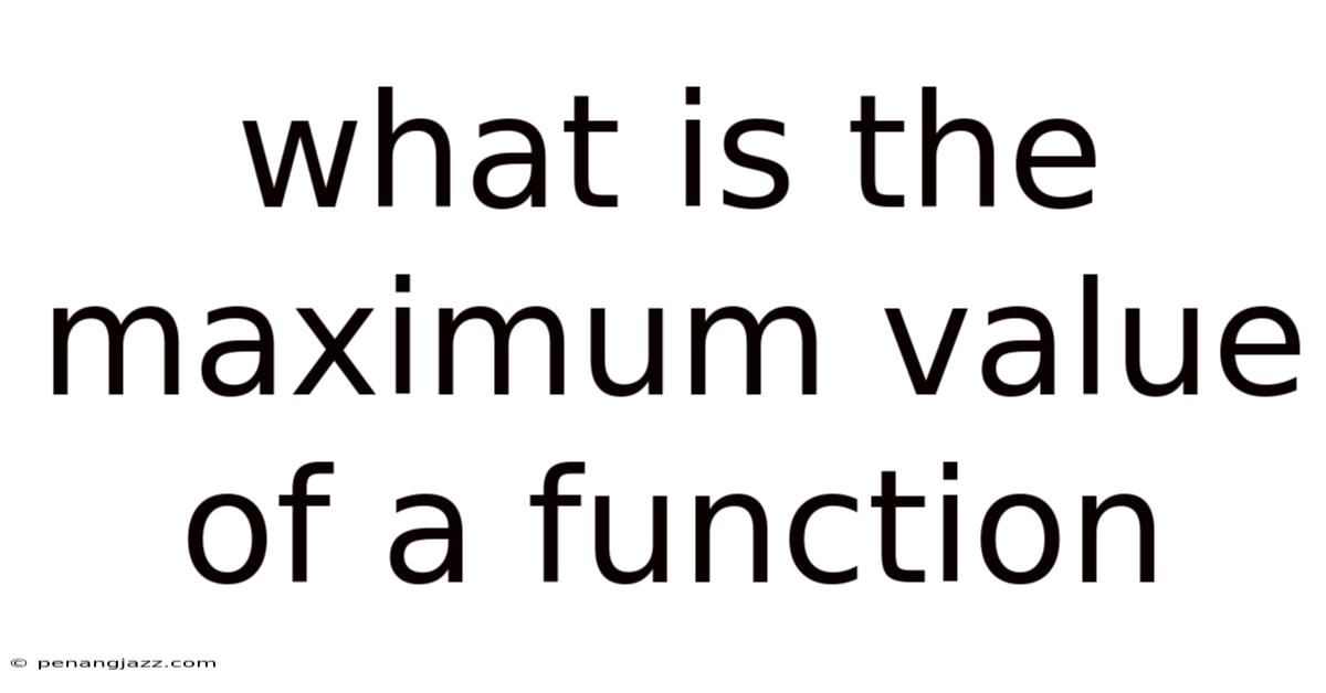 What Is The Maximum Value Of A Function