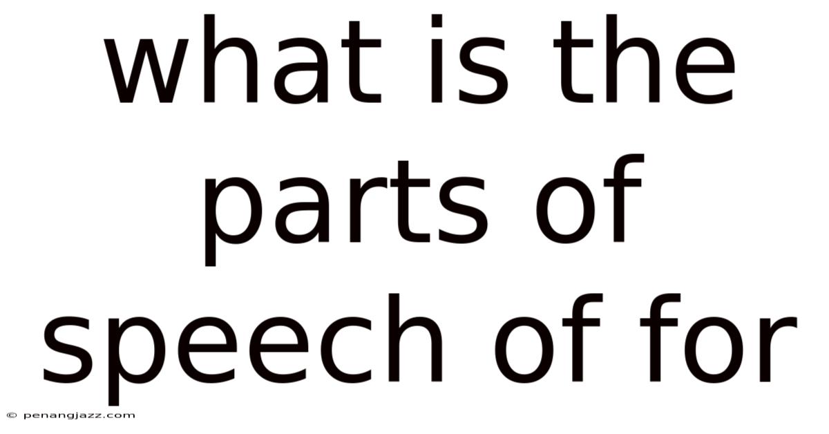 What Is The Parts Of Speech Of For