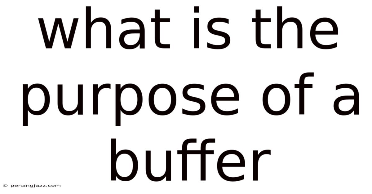 What Is The Purpose Of A Buffer