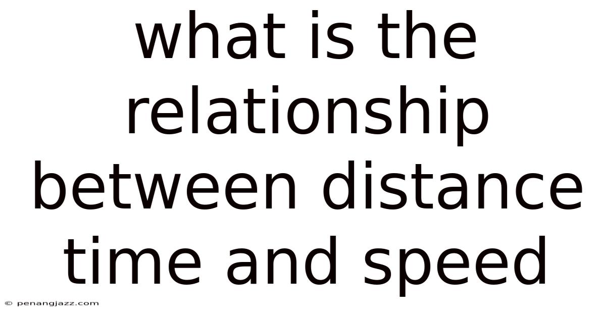 What Is The Relationship Between Distance Time And Speed