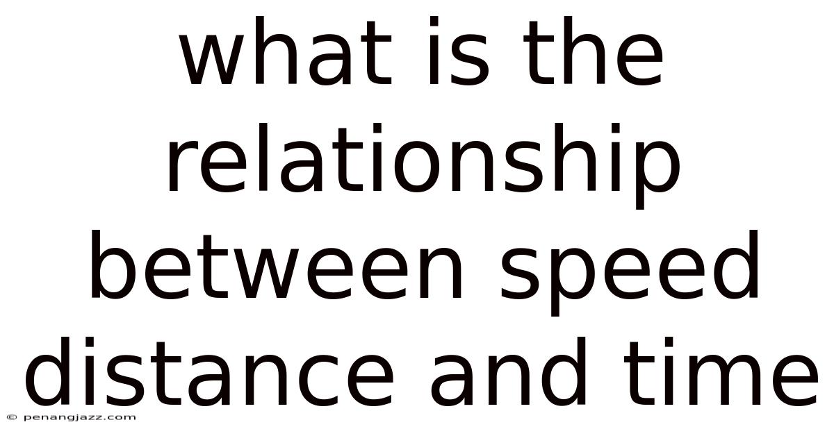 What Is The Relationship Between Speed Distance And Time