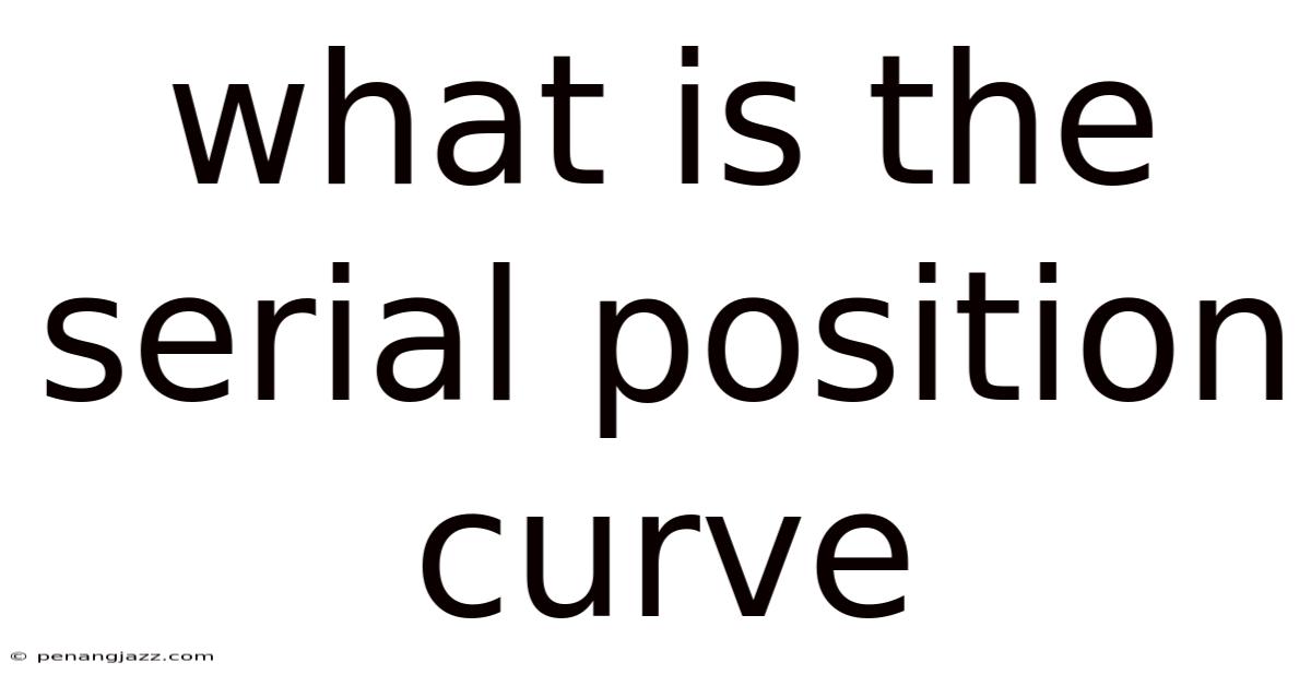 What Is The Serial Position Curve