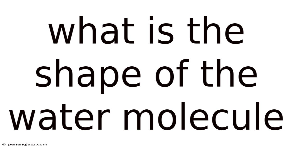 What Is The Shape Of The Water Molecule