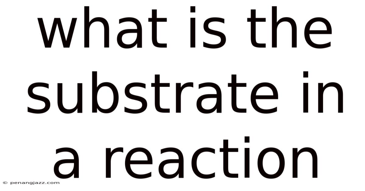 What Is The Substrate In A Reaction