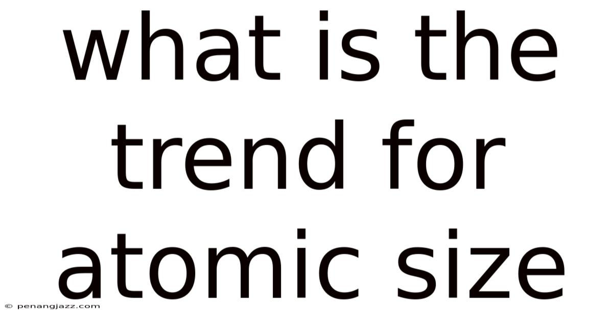 What Is The Trend For Atomic Size