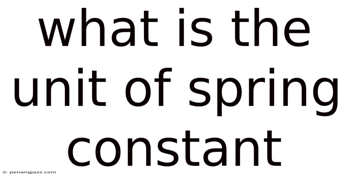 What Is The Unit Of Spring Constant