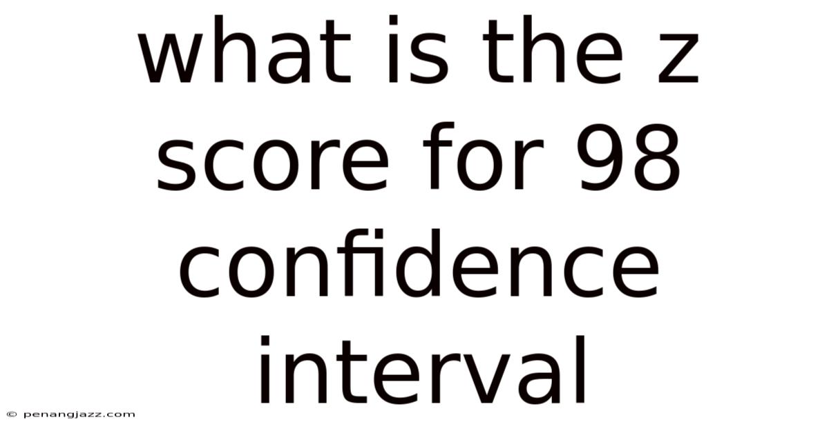 What Is The Z Score For 98 Confidence Interval