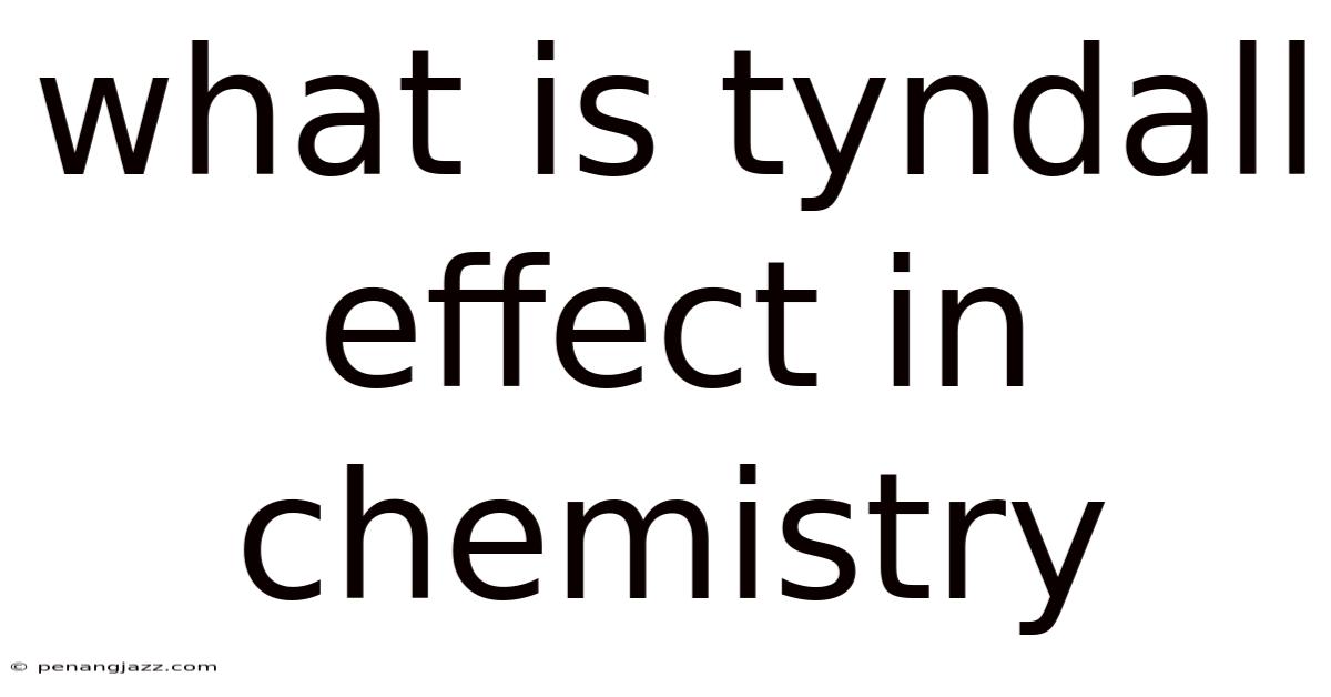 What Is Tyndall Effect In Chemistry