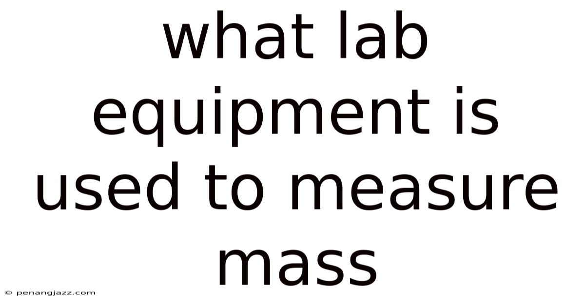 What Lab Equipment Is Used To Measure Mass