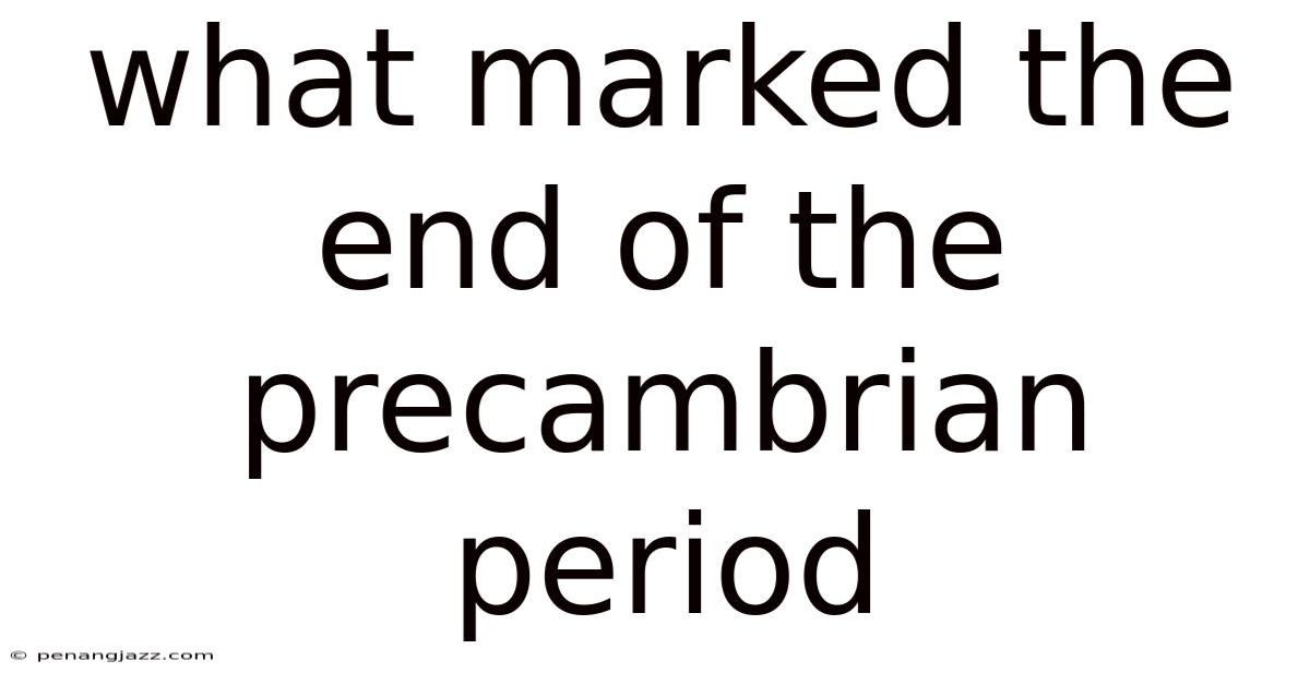 What Marked The End Of The Precambrian Period