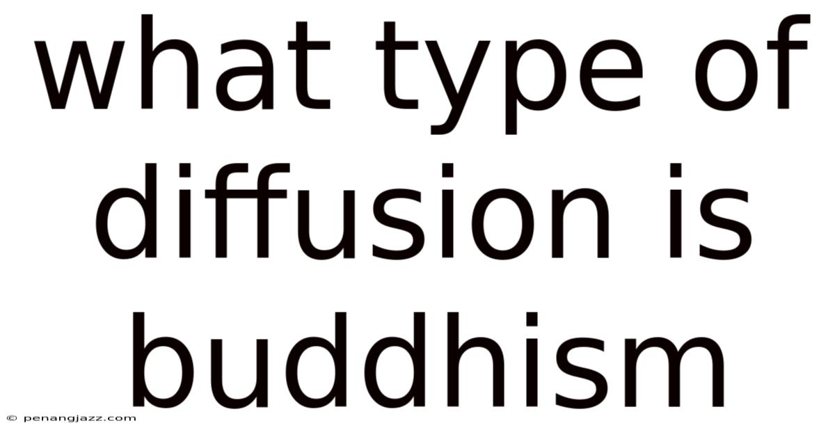 What Type Of Diffusion Is Buddhism