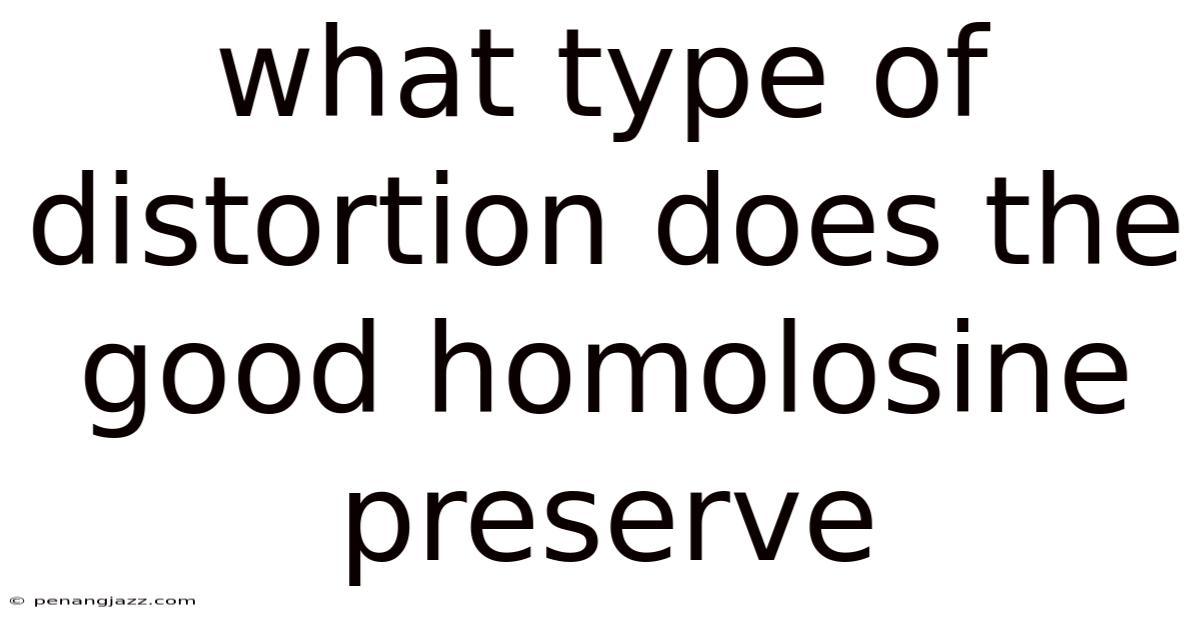 What Type Of Distortion Does The Good Homolosine Preserve