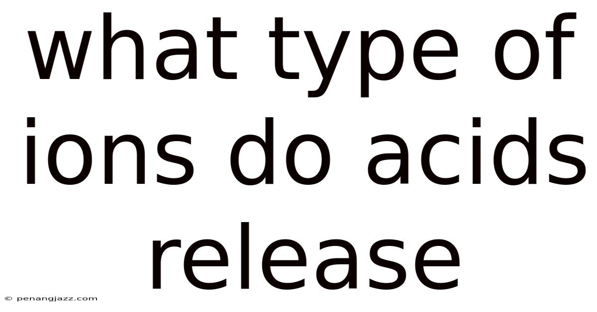 What Type Of Ions Do Acids Release
